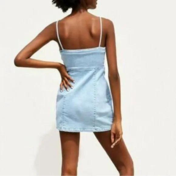 Zara Light Blue Denim Dress size Small - Picture 5 of 11